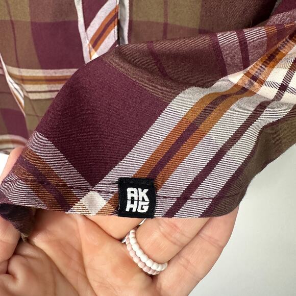 Alaskan Hardgear Bitterroot shirt long sleeve plaid women size XL brown maroon - Picture 5 of 10